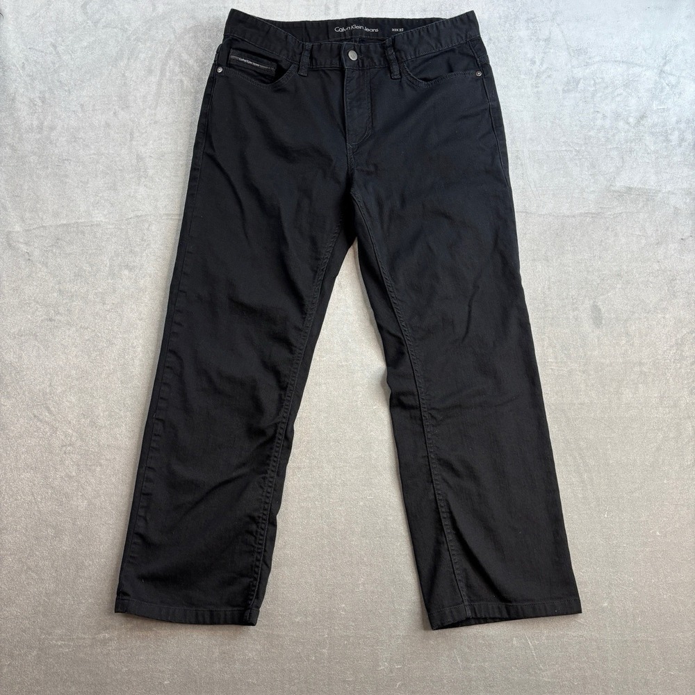 Calvin‎ Klein Jeans Men's 32X32 Black Easy Fit Straight Leg Denim Casual